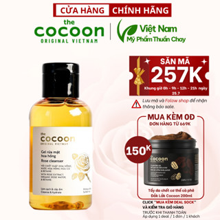 Gel rửa mặt hoa hồng cocoon 140ml (rose cleanser) - Mỹ phẩm thuần chay Việt Nam