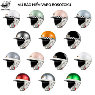  Mũ Bảo Hiểm Nửa Đầu VARO BOSOZOKU Kiểu Nhật Freesize Nam Nữ Vòng Đâu 55-60cm Có Ốp Tai Che Nắng 