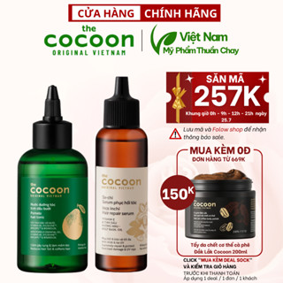 Combo Nước xịt bưởi pomelo COCOON 140ml + Serum sa-chi Phục hồi tóc COCOON 70ml