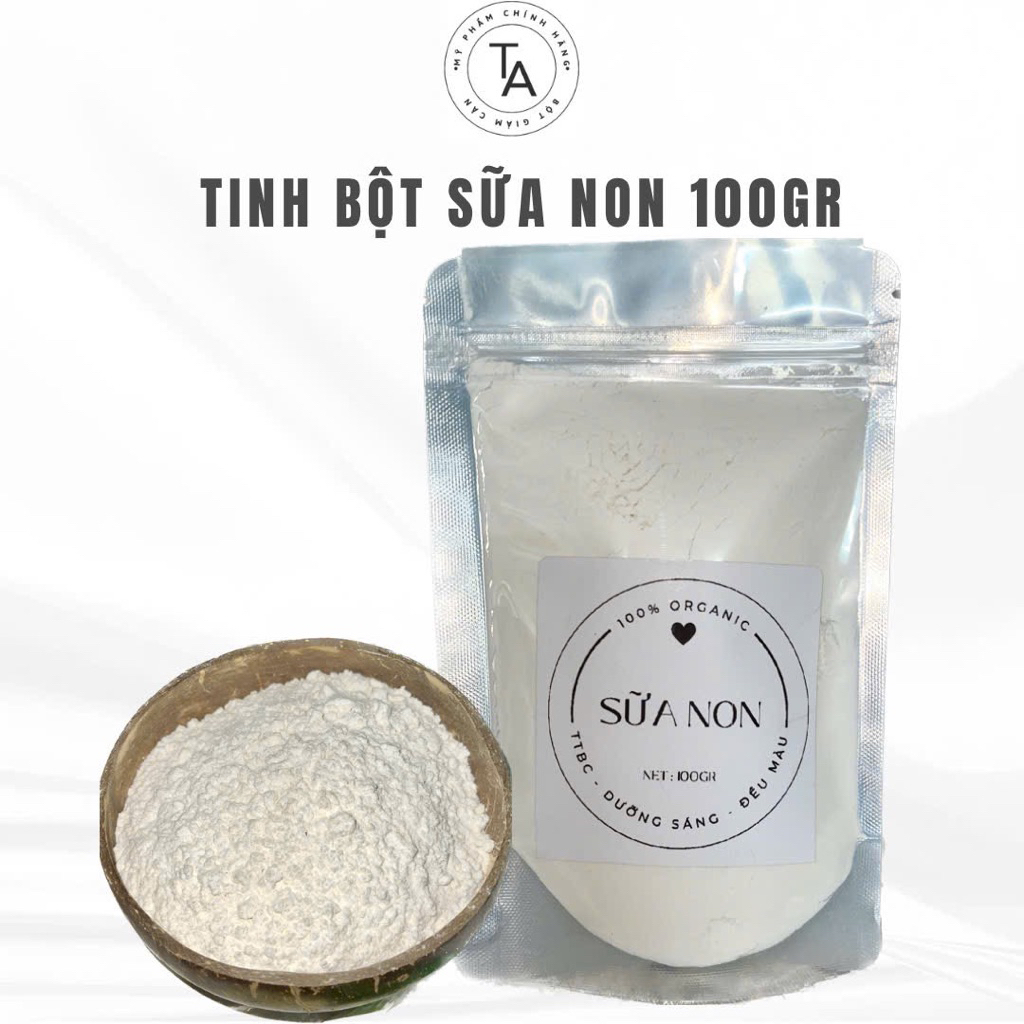 DATE MỚI NHẤT 100G BỘT SỮA NON Ủ TRẮNG DA