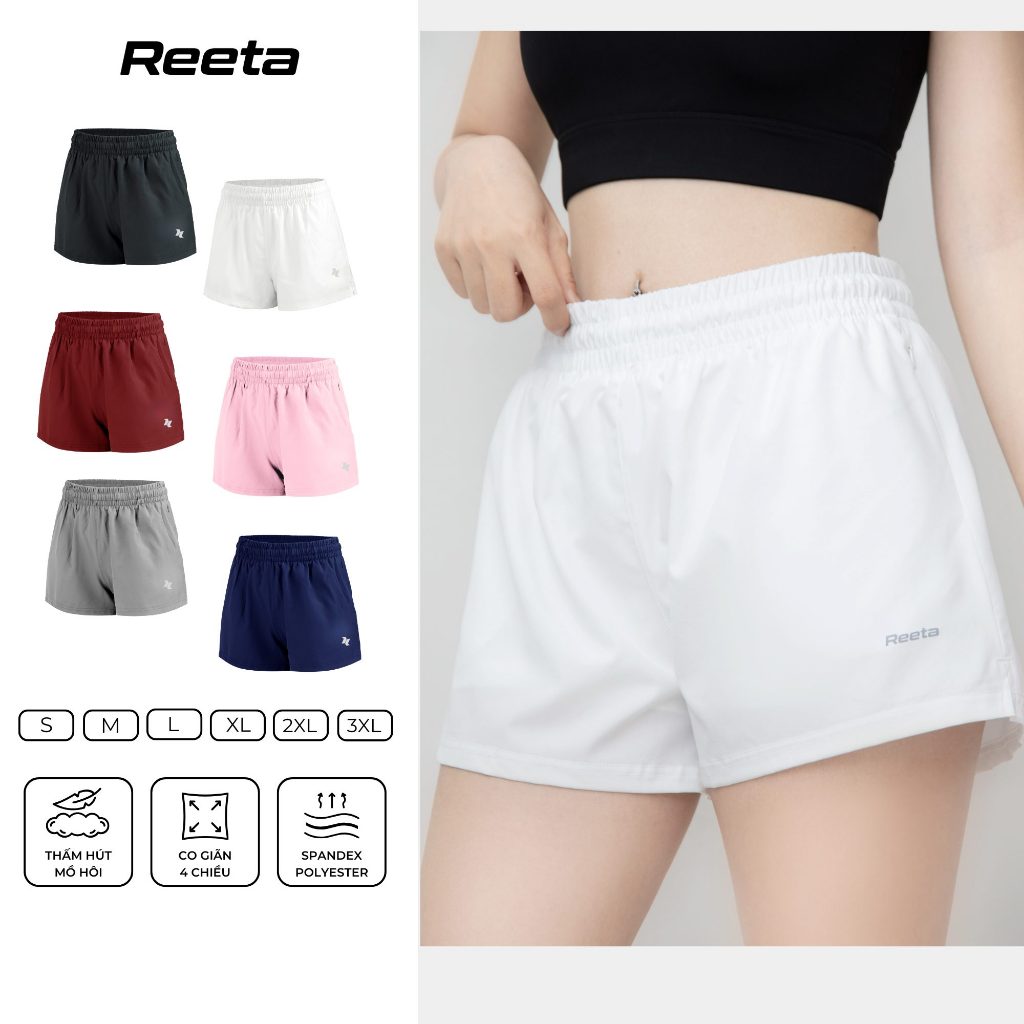Quần short đùi thể thao nữ Reeta 2 lớp co giãn 4 chiều tập Gym - Yoga - chạy bộ - aerobic - A3060