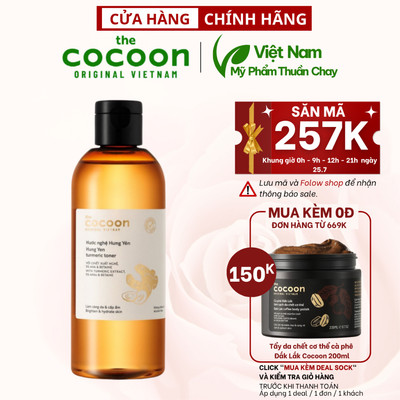 Bigsize - Nước nghệ Hưng Yên (toner) Cocoon làm sáng da & cấp ẩm 310ml  - Mỹ phẩm Thuần Chay