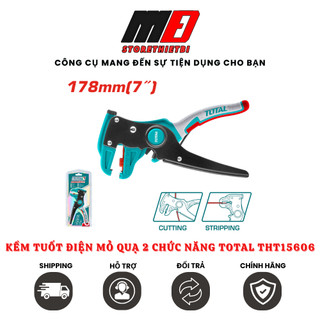 Kìm tuốt dây điện mỏ quạ 7'' total tht15606 đường kinh tuốt 0.5mm-6mm