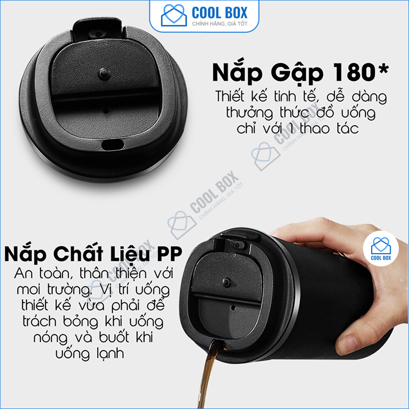 [Loại 1] Chữ Coffee được khắc laser lên Cốc giữ nhiệt COFFEE HOLIC 380 ml hàng xịn | BigBuy360 - bigbuy360.vn