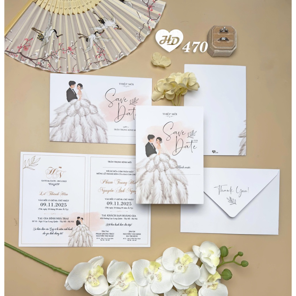 Thiệp Cưới có Bao Thư - mẫu hot, đẹp năm 2025 (nhận từ 50 thiệp)