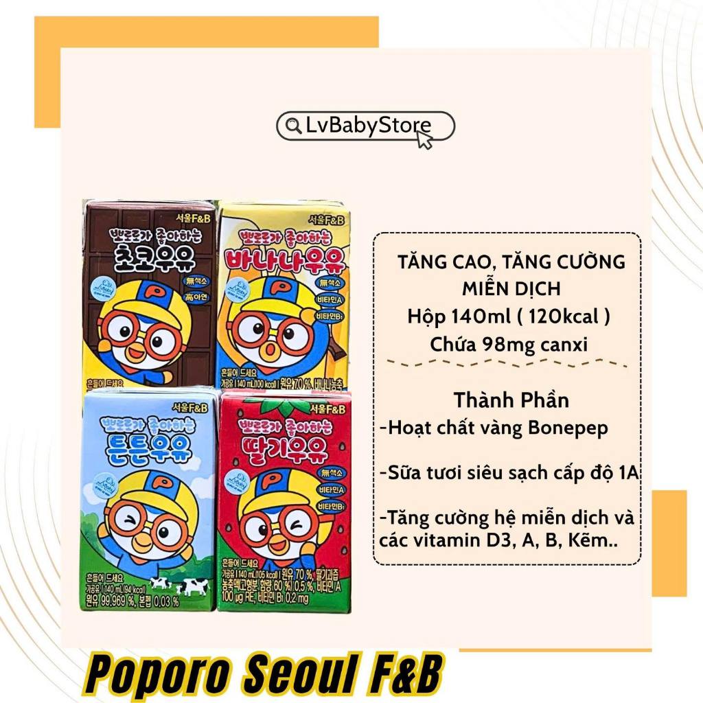Sữa tươi Poporo Seoul F&B Hàn Quốc
