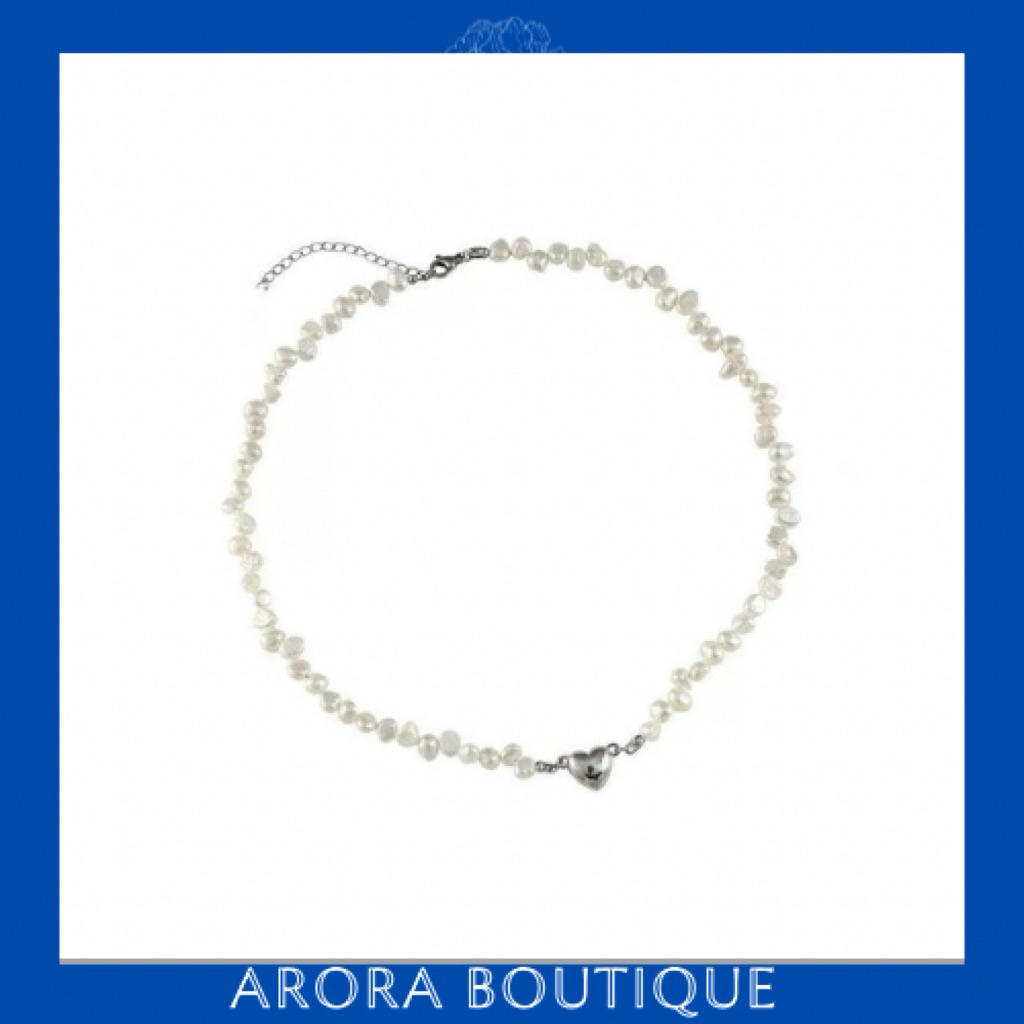 Vòng cổ trái tim màu bạc nam châm hít - Arora Boutique