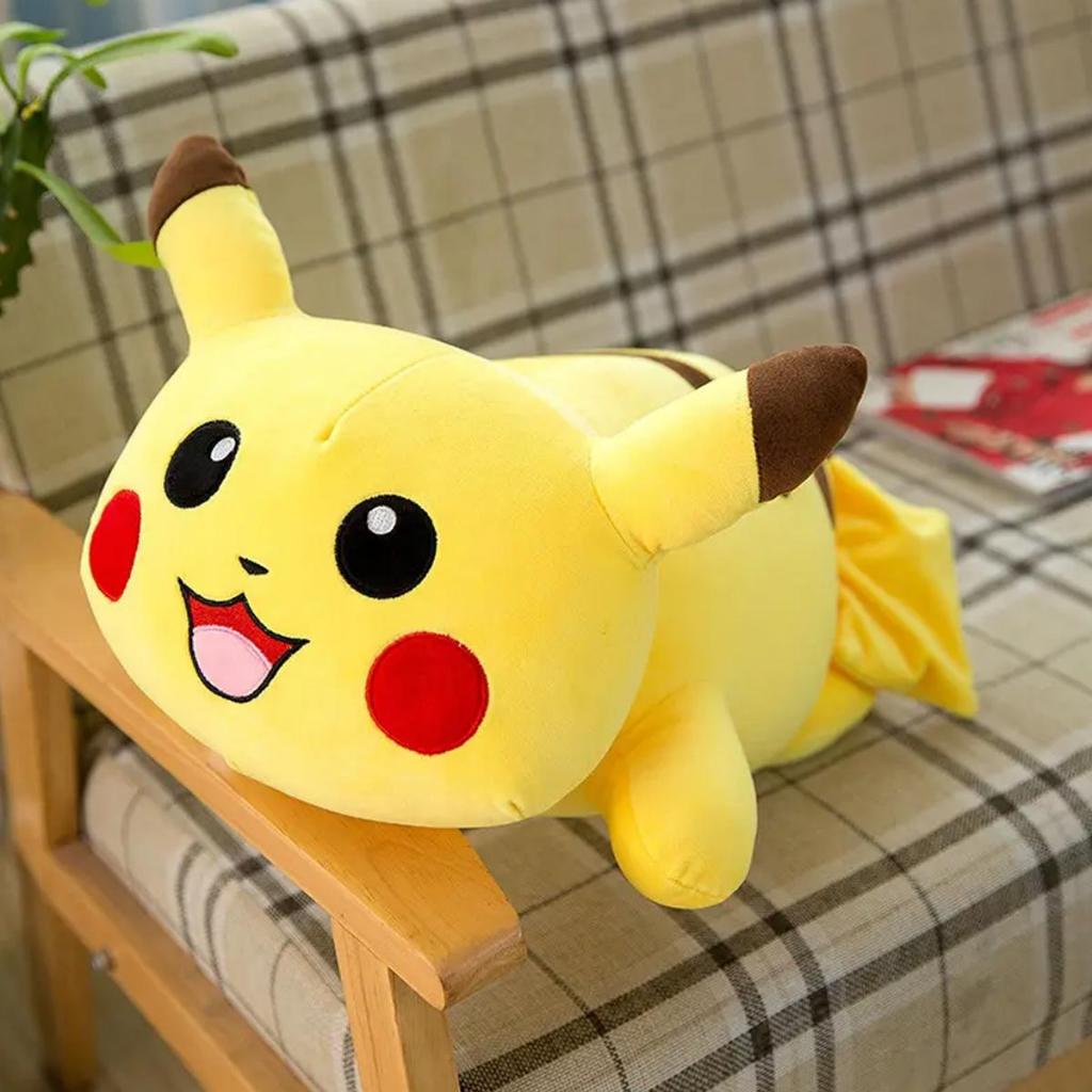 Gấu bông Pikachu kèm mền ANVIHOME - Bộ chăn gối văn phòng hình mèo Pikachu, mèo hoàng thượng, gấu bô
