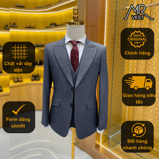 Bộ Suit nam thiết kế cao cấp ghi đậm xước MRV458
