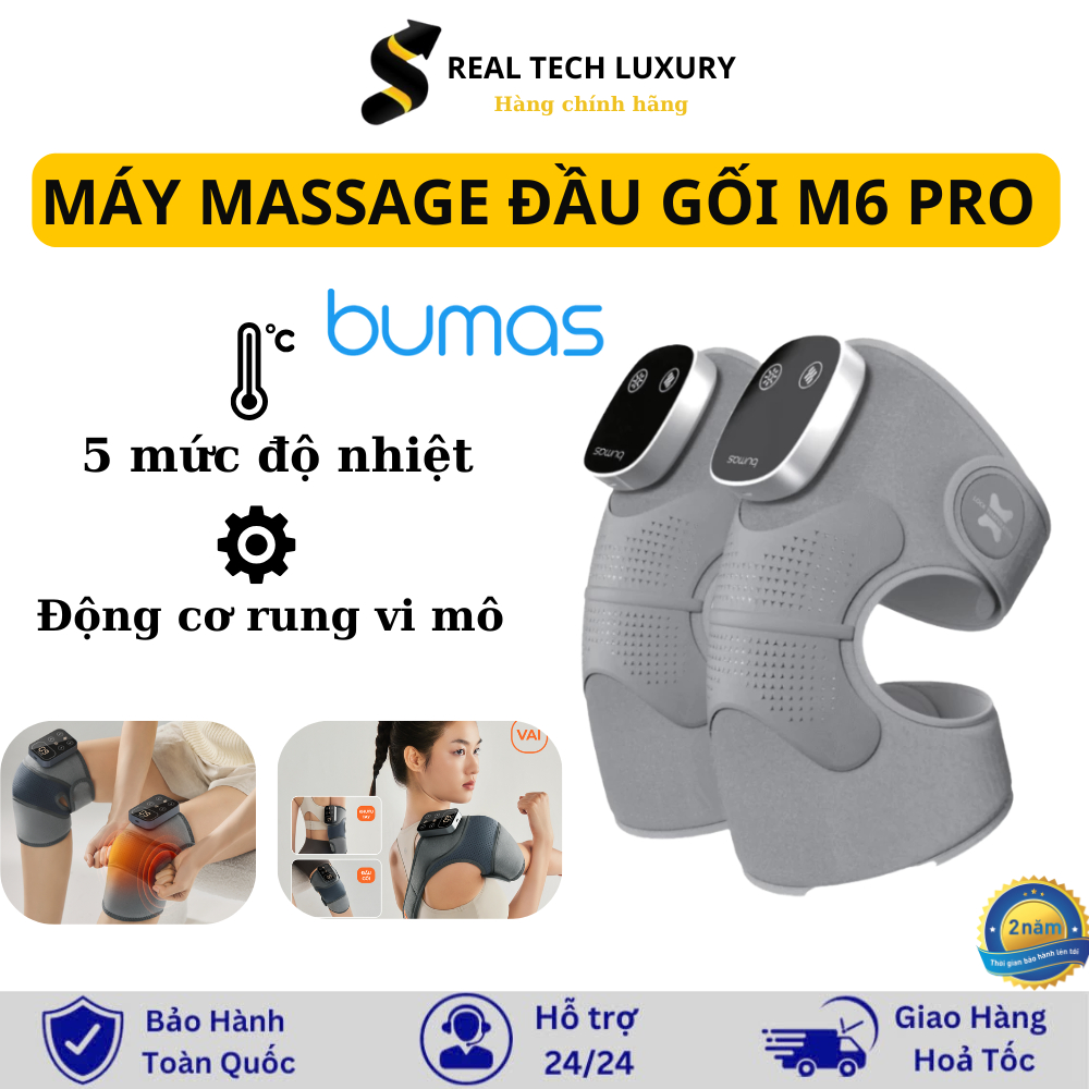 Máy Masssage Đầu Gối M6 Pro BUMAS Với Bốn Đầu Điểm Massage, Công Nghệ Khóa Nhiệt Tối Ưu Thời Gian