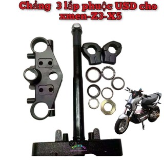  Chảng Ba Xe Điện Z3 và Xmen Dùng Lắp Phuộc USD Không Cần Khoét Nhựa Kèm Đủ Ốc Và Bi Cổ Phớt 