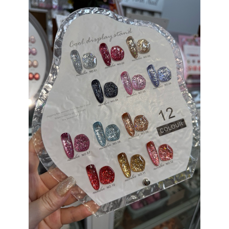 Set sơn nhũ hanbi siêu sáng 12 màu kèm bảng