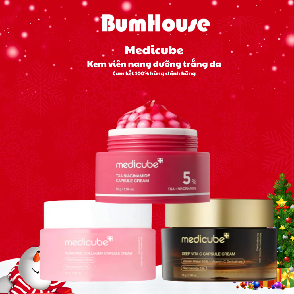 Kem Dưỡng Viên Nang Medicube Deep Vita C/PDRN Pink Collagen/TXA Niacinamide Capsule Cream 55g