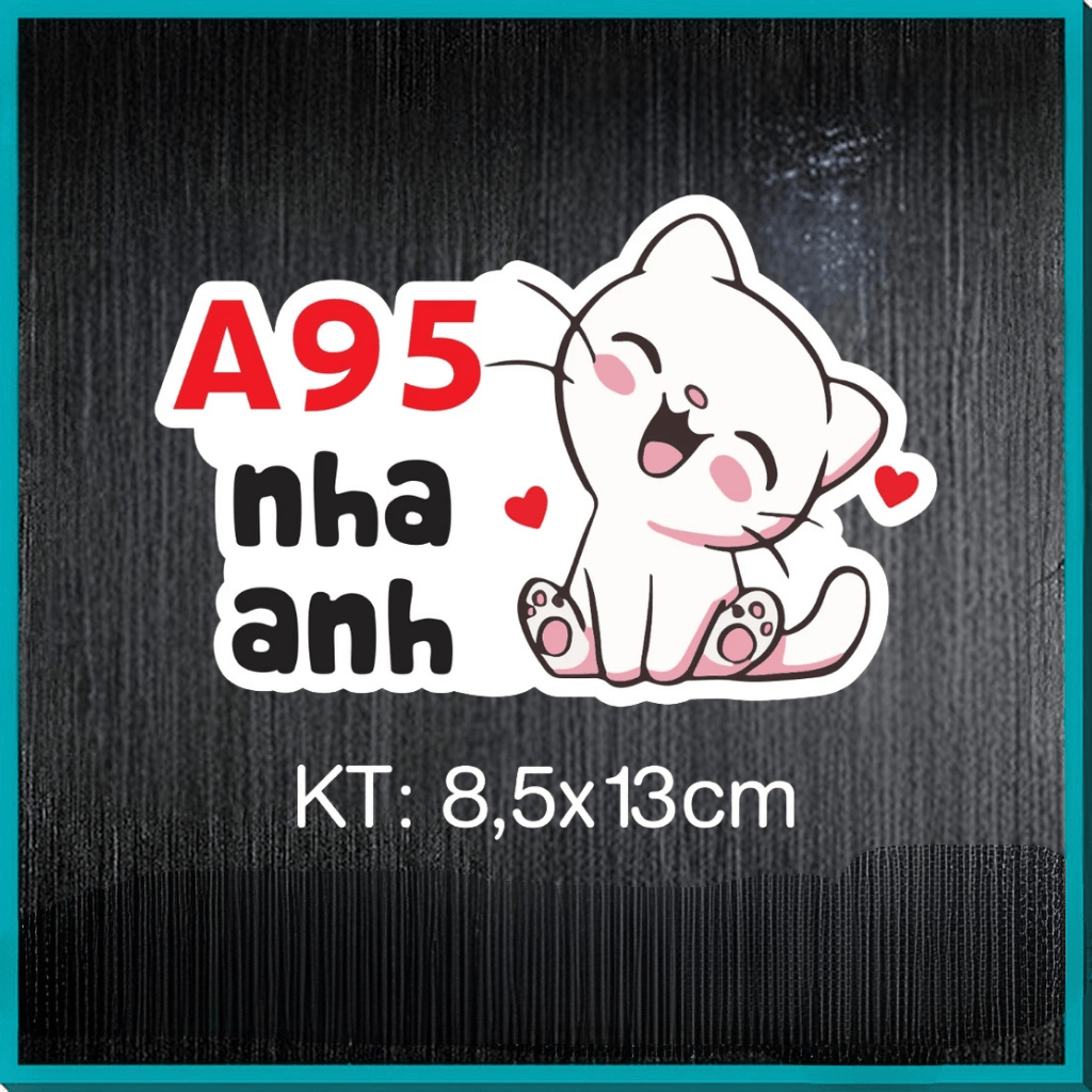 Mẫu tem decal dán ĐỔ XĂNG A95 NHA ANH, chất liệu decal chống nước