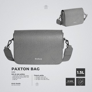  Túi đeo chéo nam Paxton bag - Xám - BARAS - Túi da nam thời trang 
