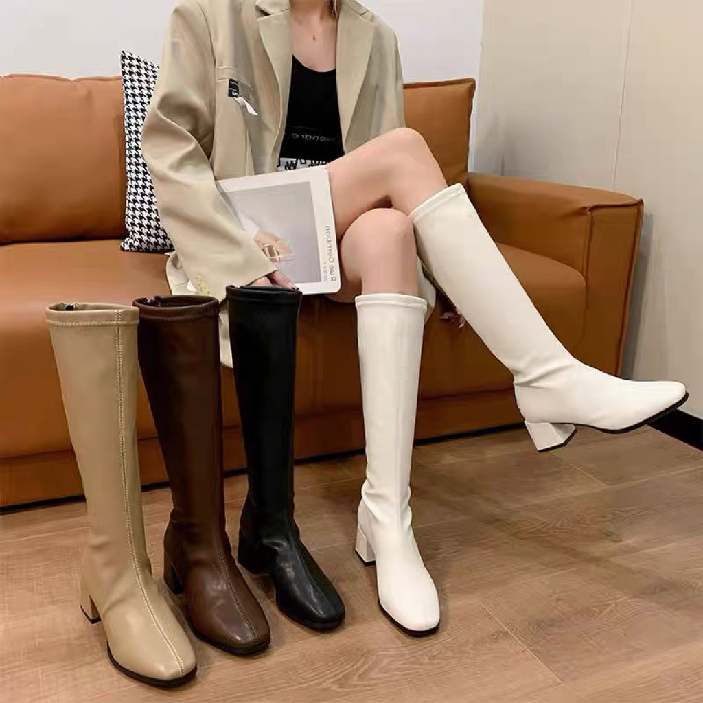 Boot nữ ống cao size 40 41 42 gót vuông 5cm