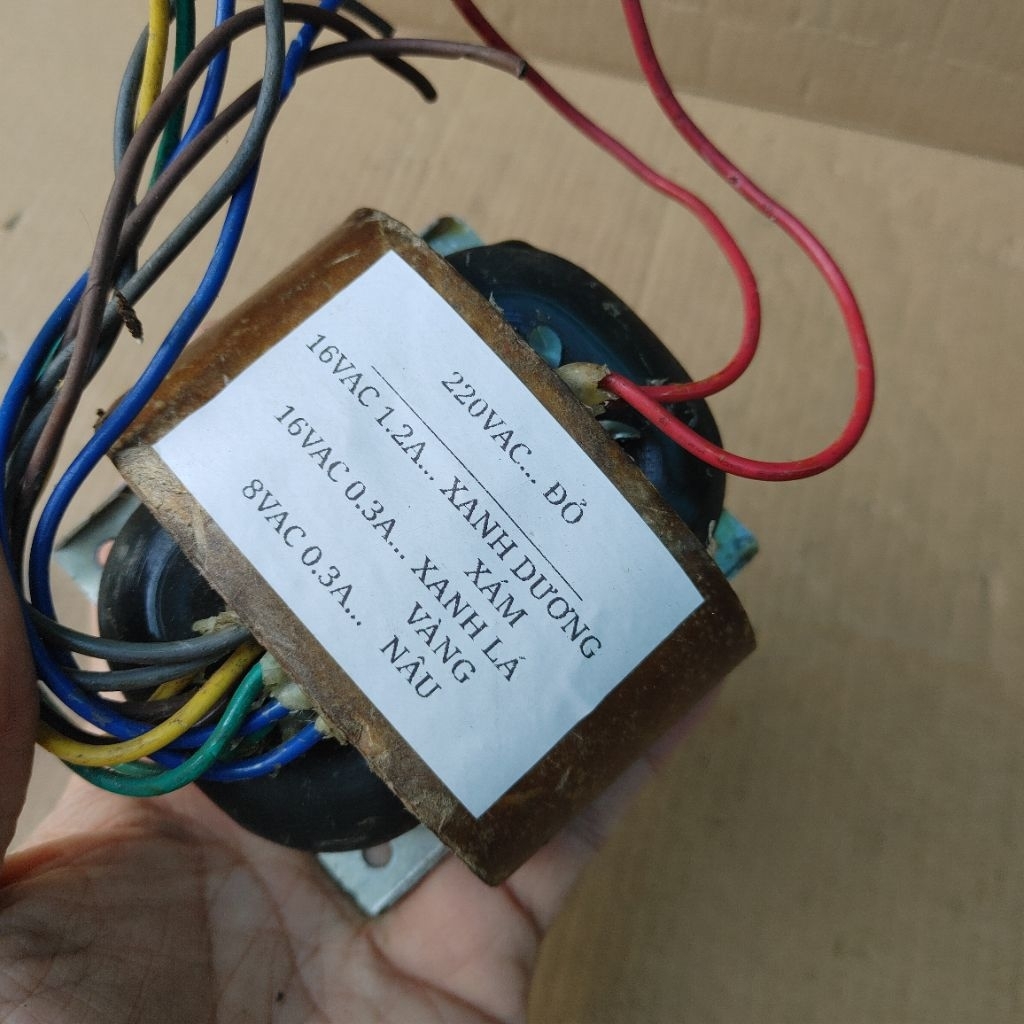 Biến áp Rcore, R core vào 220V, ra 16V x4, 8V tháo máy
