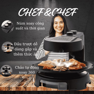 Bếp Nướng Halogen Xoay CHEF&CHEF CR-04K BBQ Không Khói Hàn Quốc- Bảo Hành 12 Tháng 