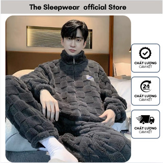Bộ Đồ Ngủ  Lông Cừu San Hô hai mặt  - The Sleepwear - Đồ Bộ mặc nhà mùa đông cho nam  -Có size 110kg