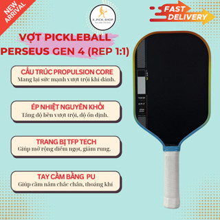 Vợt Pickleball Perseus Gen 4 dày 16mm, mặt Nhám carbon T700, (REP 1:1) [TẶNG LOGO KIM LOẠI + HEXA GRIP].