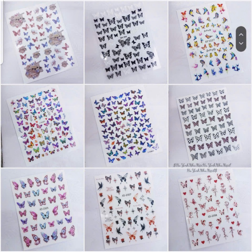 [ Mua 3 Tấm Giá 8k] STICKER DÁN MÓNG MẪU B.ƯỚM Butterfly STICKER DÁN MÓNG