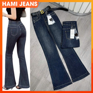  Quần jean nữ ống loe quần bò loe co giãn cạp lưng cao tôn dáng túi kiểu mới siêu xinh 