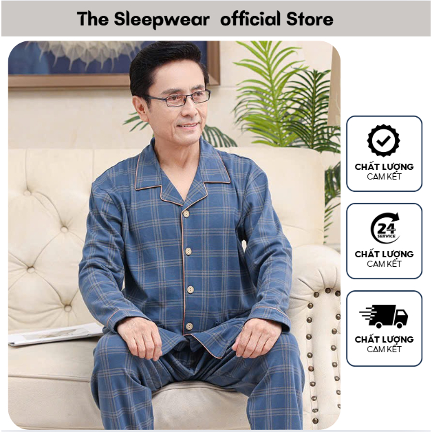 Đồ Bộ Pijama Trung niên - Thesleepwear - Bộ Đồ ngủ Trung Niên mặc nhà cho bố cho ông mùa thu
