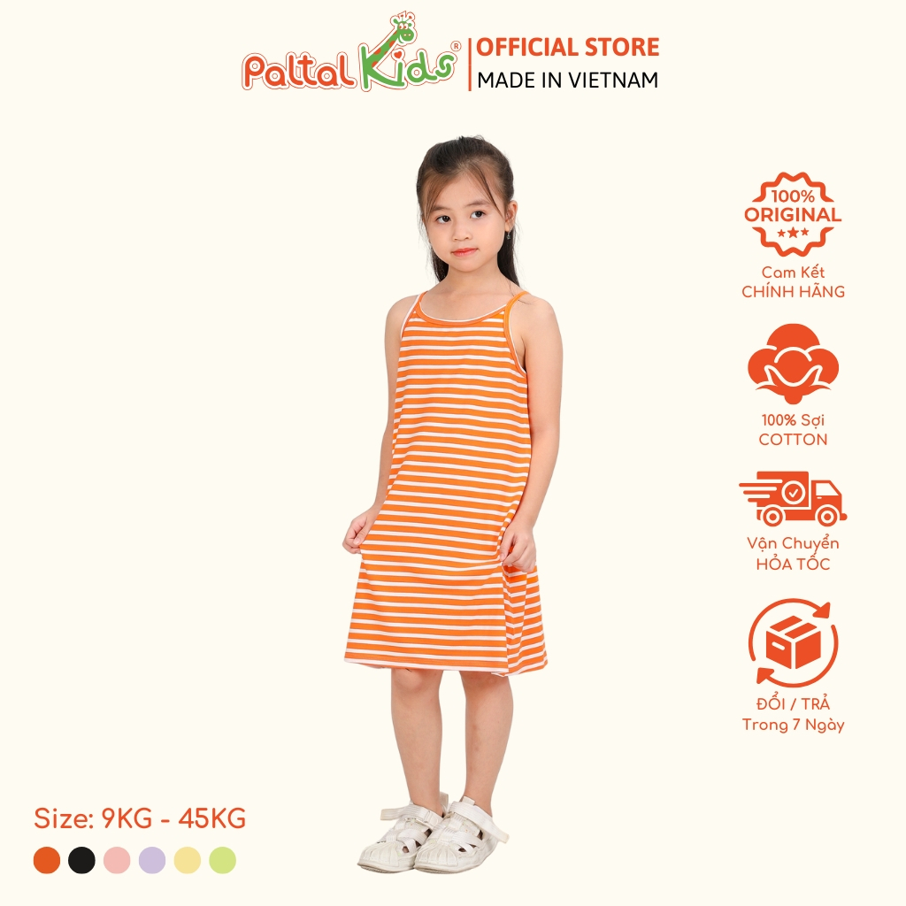 [PALTAL KIDS] Đầm Dáng A 2 Dây Viscose Bé Gái Cao Cấp - 32C 8028