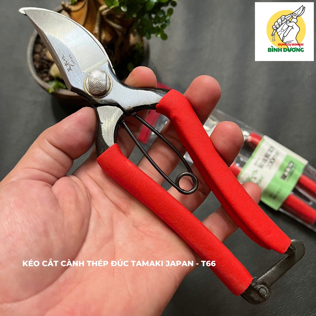 Kéo cắt cành thép đúc nguyên khối TAMAKI JAPAN-T66 Kéo cắt cành cây cảnh TAMAKI-T66 xuất xứ Nhật Bản