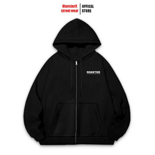 Áo Hoodie Zip Monster-Signature Khoác Nỉ Mũ Kéo Khóa MONSTER X STREET Basic Nỉ Bông Cotton nam nữ