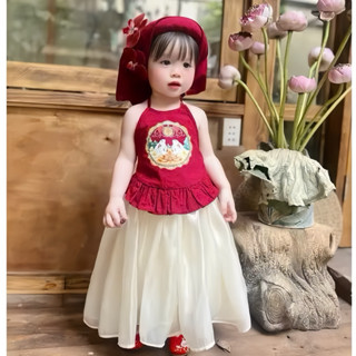 Váy cho bé gái, set yếm Trung Thu bé, đồ bộ siêu xinh mix chân váy tùng xoè, dễ thương 10-30kg Miuly Kids