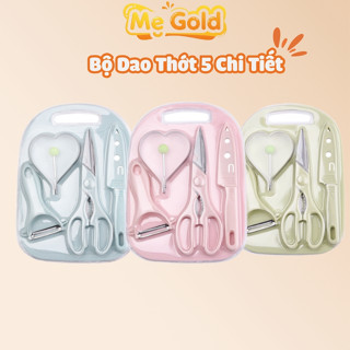 Bộ Dao Thớt Chế Biến Ăn Dặm Cho Bé 5 Chi Tiết Shopmegold1, Bộ Dụng Cụ Chế Biến Đồ Ăn Dặm Cho Bé