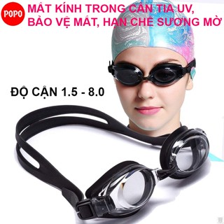 Kính bơi cận người lớn 5100 POPO mắt trong từ 1.5 đến 8.0 độ chống nước, dây đeo có thể điều chỉnh