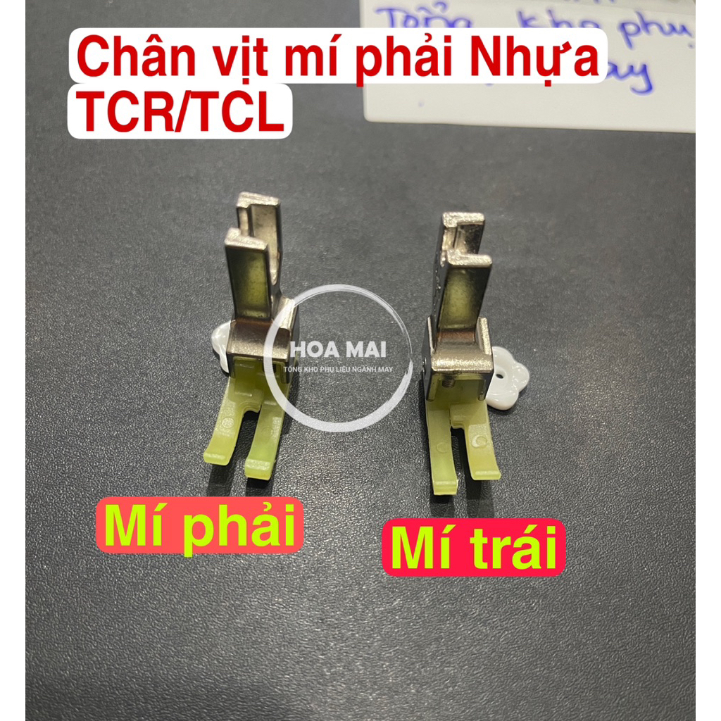 Chân vịt mí nhựa 2 da (mí trái TCL, mí phải TCR)-dùng máy công nghiệp 1kim
