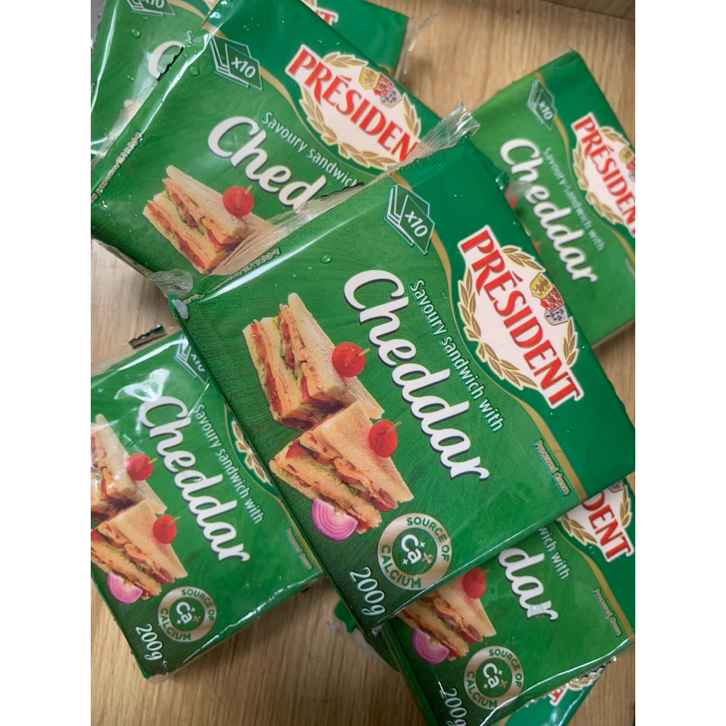 PHÔ MAI LÁT CHEDDAR PRÉSIDENT 200g
