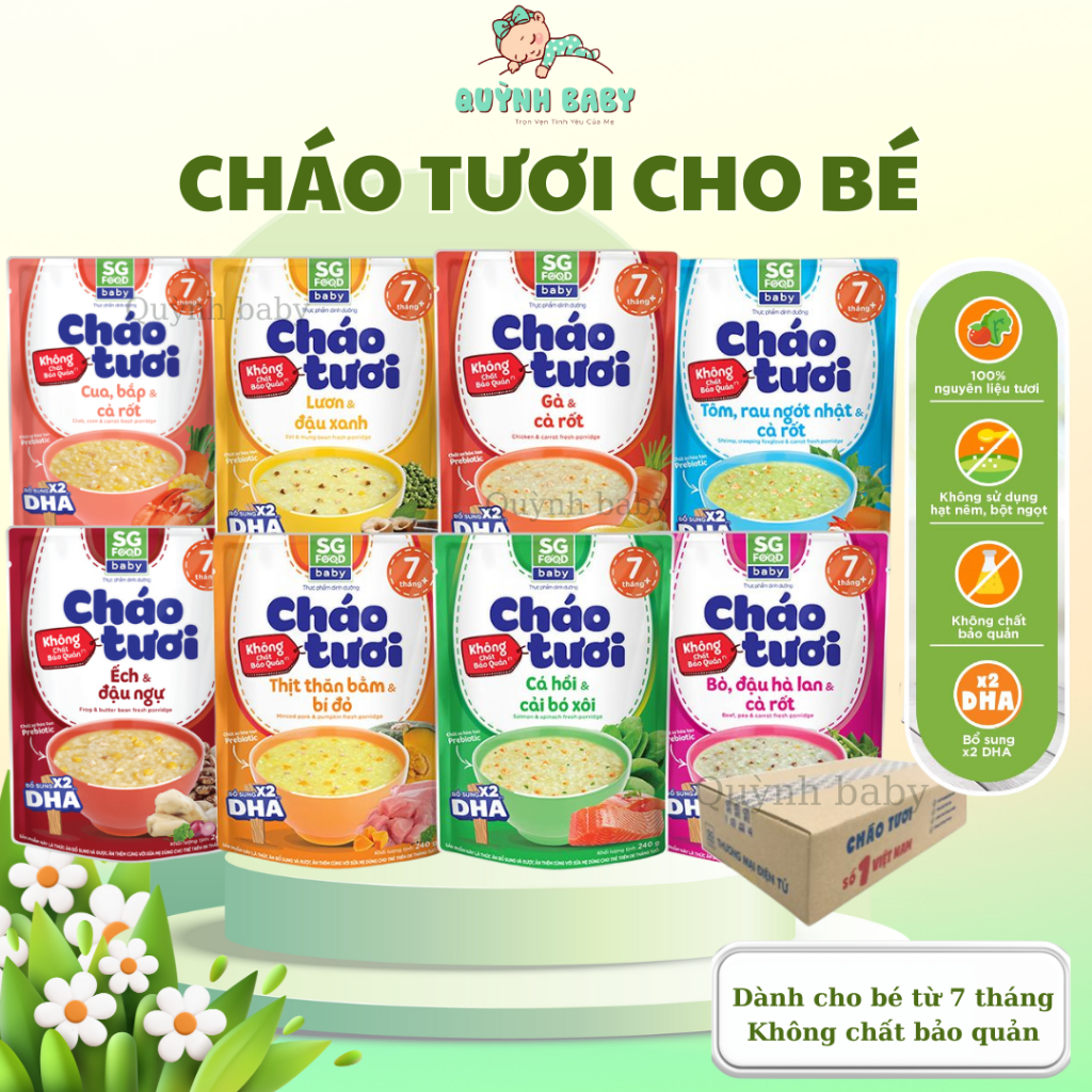 [Đủ Vị] [2026] Cháo Tươi Dinh Dưỡng Cho bé từ 7 tháng tuổi