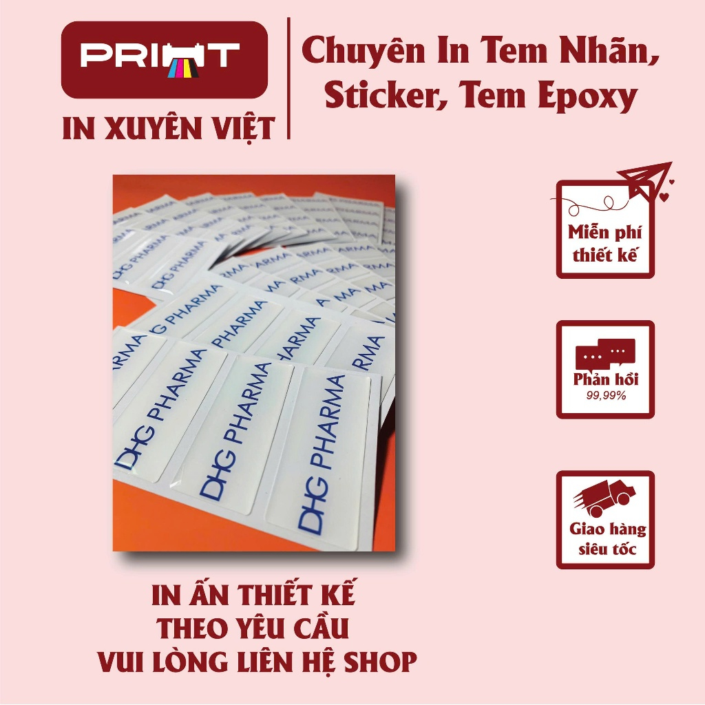 In 3D Theo Yêu Cầu, In Tem Nhãn Epoxy Nổi 3D Theo Yêu Cầu, Hỗ Trợ Thiết Kế, Mua 5 Tặng 1