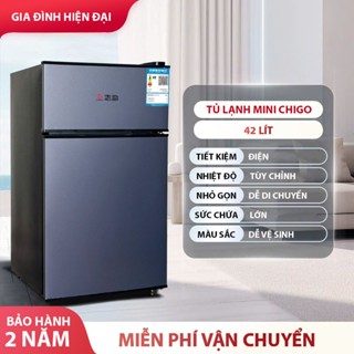 Tủ lạnh mini CHIGO 2 ngăn đá ngăn mát 42L điều chỉnh nhiệt độ - bảo hành 2 năm
