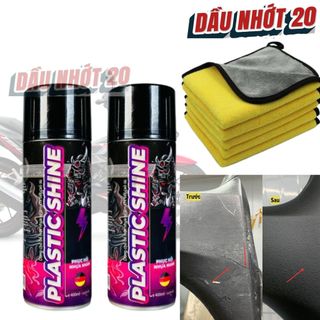  Chai Xịt Phục Hồi Dưỡng Nhựa Nhám Sprayking Plastic Shine 400ml Tặng Khăn Mẫu Mới Nâng Cấp 
