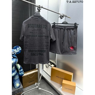  📢MÙA HÈ NÀY📢 Bộ Quần Áo Nam Nữ DSQ lá phong  Đồ Bộ Cộc Tay Chất Vải Cotton Cao Cấp Co Dãn  Màu 