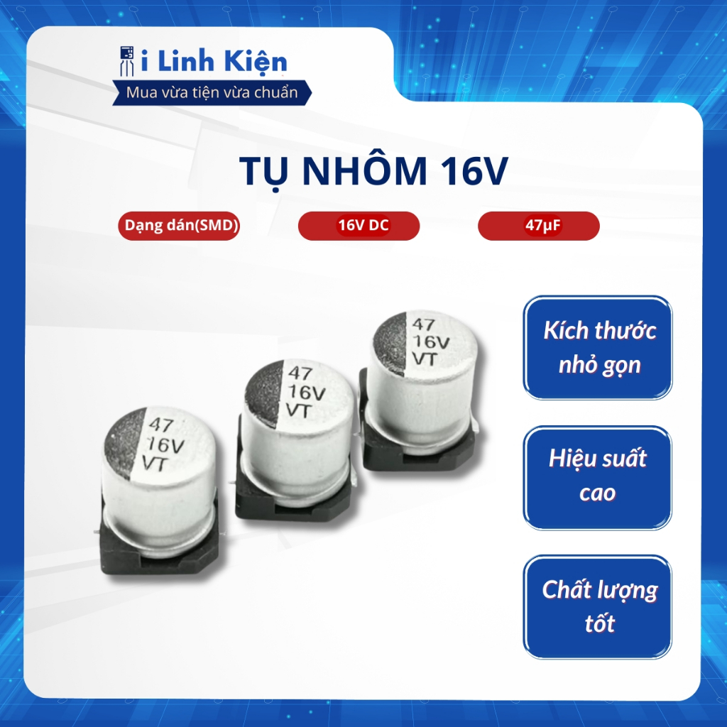 Tụ nhôm 16V 10uF-1000uF