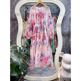 Váy tơ hoa maxi siêu đẹp