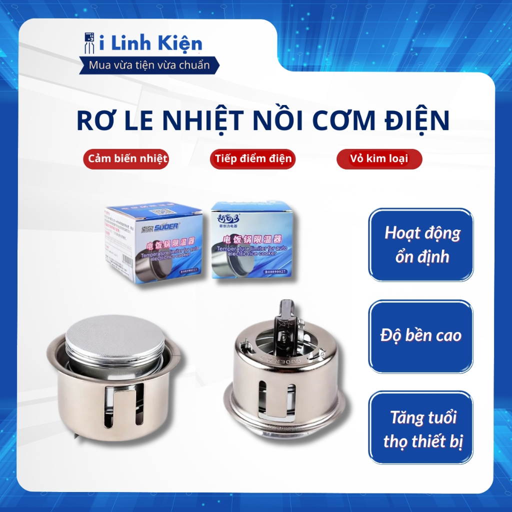 Rơ le nhiệt nồi cơm điện loại tốt có vỏ hộp.