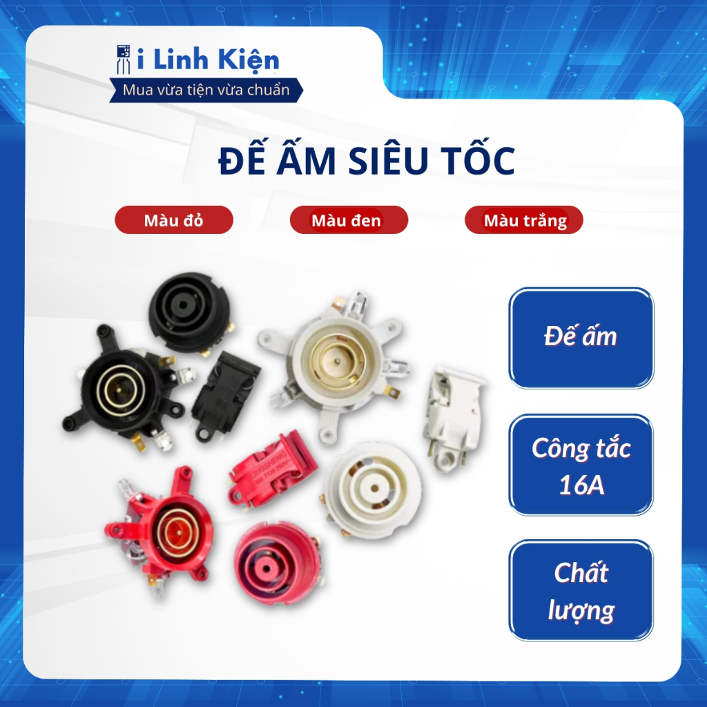 Đế ấm siêu tốc kiểu màu trắng đỏ đen chất lượng tốt Ilinhkien