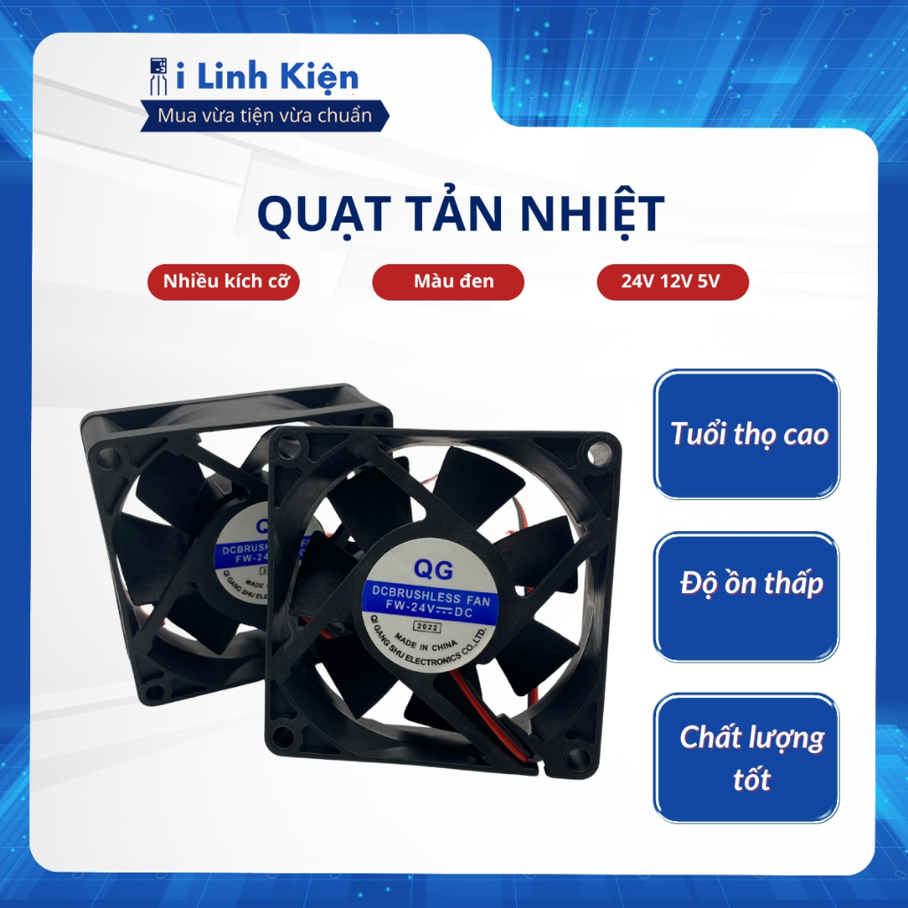Quạt tản nhiệt 24V 12V 5V đầy đủ các kích thước