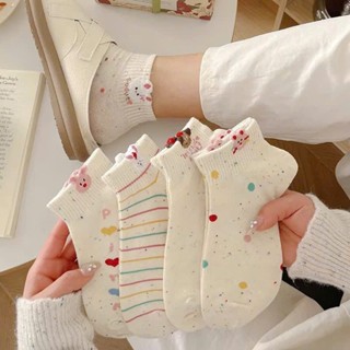 Tất,Vớ Nữ Màu Muối Tiêu Cổ Ngắn Hoạ Tiết Cún Thỏ Chấm Bi Cute Cho Nữ tt82 LILIRIA