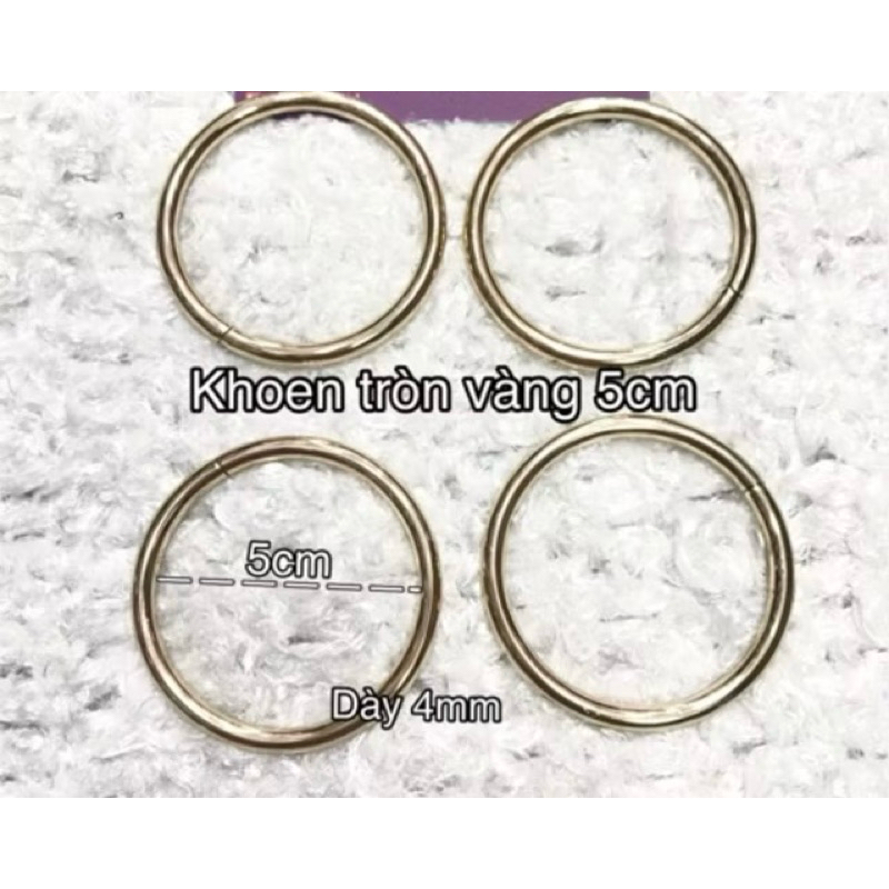 Khoen tròn vàng 5cm phụ kiện túi xách