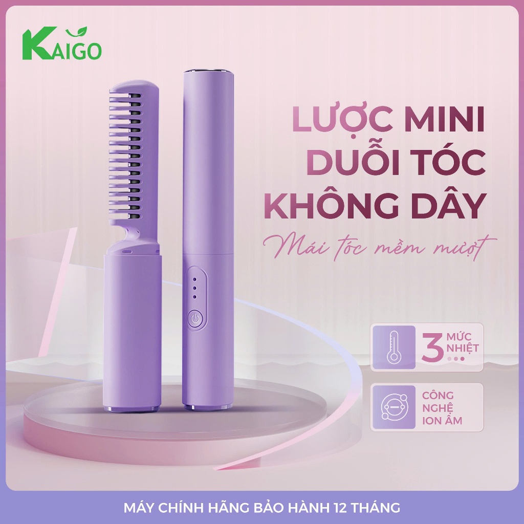  Lược Điện Chải Tóc Không Dây Siêu Thẳng 3 Mức Nhiệt Tạo Kiểu  ,Kiêm Máy Uốn Duỗi Ép Tóc Tiên Lợi 