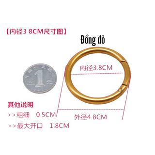 Khoen tròn hở màu đồng đỏ phụ kiện túi xách