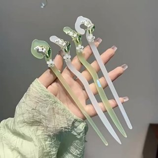 Trâm cài tóc hình hoa linh lan xanh pastel siêu xinh cho nữ mùa hè,trâm cài tóc phong cách cổ xưa mix áo dài sườn xám